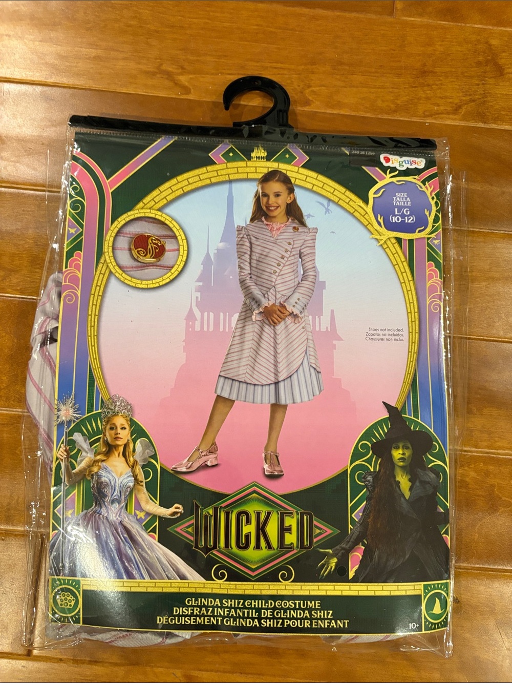 Disguise Wicked Glinda Shiz Pink and White Striped Dress Costume